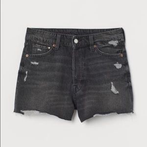 Black H&M size 6 minimally distressed Jean shorts